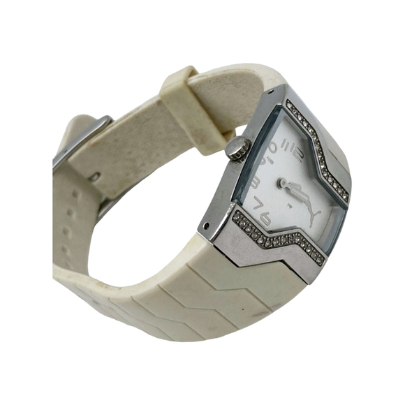 PUMA *Stainless Steel Quartz Watch w/ Cream Silicone Band - Picture 3 of 9